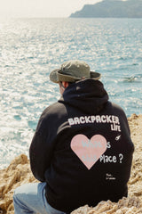HOODIE UNISEX - BACKPACKER LIFE BLACK - Backpacker Clothing